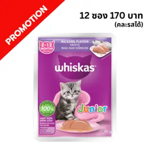 Whiskas - อาหารลูกแมว ชนิดเปียก เบอร์ A01 รสปลาทู 80ก.ㅤㅤㅤㅤㅤㅤㅤ