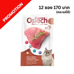 Ostech - อาหารเปียกแมว เบอร์ 1  ทูน่าในน้ำเกรวี่