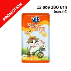 ViF - อาหารเปียกแมว C19 เนื้อไก่ผสมแอมไก่และแครอทในเจลลี่